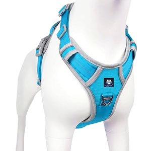 hank dog harness  pet body belt  adjustable buckles  strong metal hook  3m reflective strap  dog vest blue medium