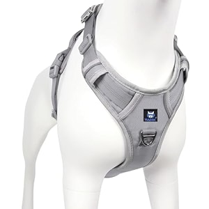 hank dog harness  pet body belt  adjustable buckles  strong metal hook  3m reflective strap  dog vest grey small