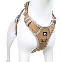 HANK Dog Harness | Pet Body Belt | Adjustable Buckles | Strong Metal Hook | 3M Reflective Strap | Dog Vest (Khaki, Small)