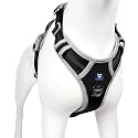 HANK Dog Harness | Pet Body Belt | Adjustable Buckles | Strong Metal Hook | 3M Reflective Strap | Dog Vest (Black, X-Large)