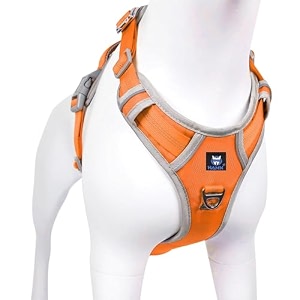 hank dog harness  pet body belt  adjustable buckles  strong metal hook  3m reflective strap  dog vest orange large