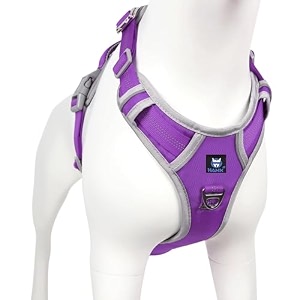 hank dog harness  pet body belt  adjustable buckles  strong metal hook  3m reflective strap  dog vest purple large