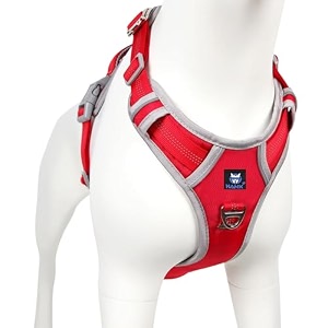 hank dog harness  pet body belt  adjustable buckles  strong metal hook  3m reflective strap  dog vest red small