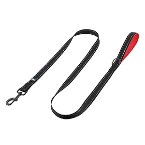 hank military dog leash  heavy duty metal hook  stretchable large rope  suitable for training walking adventure - 6 feet red 5 feet single handle