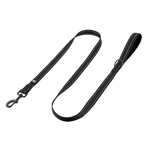 hank dog leash  3m reflective leash for dogs  heavy duty dog rope for small to large dogs  comfortable padded handle 5 feet nylon - black single handle - 5 feet