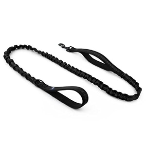 hank military dog leash  heavy duty metal hook  suitable for training walking adventure - 6 feet black