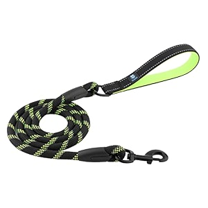 hank dog leash  3m reflective leash for dogs  heavy duty dog rope for small to large dogs  comfortable padded handle 5 feet green large