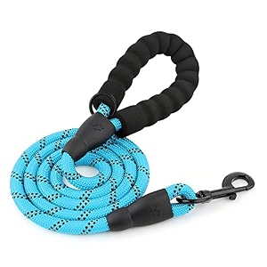 hank puppy leash - 3m night reflective - soft handle - walking training running - suitable for small dog breed - small - 5 feet 