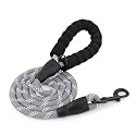 HANK Dog Leash | 3M Reflective Dog Rope | Soft Comfortable Handle | Heavy Duty Belt Hook | (Suitable 18-80KG - Large) - (5 Feet Long - Grey)