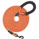 HANK Dog Long Leash | 3M Reflective Leash for Medium, Large Dogs | Metal Hook | Soft Comfortable Handle | Shock Absorbing Rope (Neon Orange, 20 Feet)