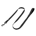 HANK Dog Leash | 3M Reflective Leash for Dogs | Heavy Duty Dog Rope for Small to Large Dogs | Comfortable Padded Handle 5 Feet (Nylon - Black, Single Handle - 5 feet)