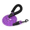 HANK Dog Leash | 3M Reflective Dog Rope | Soft Comfortable Handle | Heavy Duty Belt Hook | (Suitable Up to 10KG - Small Breed) - (5 Feet Long - Violet)