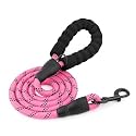 HANK Dog Leash | 3M Reflective Dog Rope | Soft Comfortable Handle | Heavy Duty Belt Hook | (Suitable Upto 10KG - Small Breed) - (5 Feet Long - Pink)