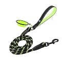 HANK Dog Leash | 3M Reflective Leash for Dogs | Heavy Duty Dog Rope for Small to Large Dogs | Comfortable Padded Handle 5 Feet (Green Leash + Bowl, Large - Suitable Upto (18-80KG))