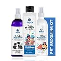 HANK 3-in-1 Dogs &amp; Cats Neem Aloe Vera Anti Tick Flea Shampoo - Green Apple Dog Perfume Deodorant Spray - Lavender Enzymatic Urine Odor Remover - Pet Grooming kit Combo (Pack of 3)