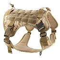 HANK Tactical Dog Harness - No Pull Heavy Duty - Pet Body Vest with Military Standard Fabric - 2 Front Metal Buckles - Dog Belt for Training - Walking (Camouflage, Medium)