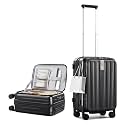 Hanke 20 Inch Expandable Carry On Luggage Airline Approved Top Opening Hard Shell Suitcases with Wheels Lightweight Travel Luggage Carry On Suitcase for Woman Men-Jet Black