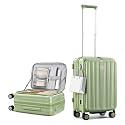 Hanke 20 Inch Expandable Carry On Luggage Airline Approved Top Opening Hard Shell Suitcases with Wheels Lightweight Travel Luggage Carry On Suitcase for Woman Men-Bamboo Green