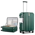 Hanke 24 Inch Expandable Luggage Top Opening Checked Bag Luggage Hard Shell Suitcases with Wheels Lightweight Travel Luggage Medium Suitcase with Lock for Woman Men-Blackish Green