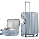 Hanke 26 Inch Expandable Luggage Top Opening Checked Bag Luggage Hard Shell Suitcases with Wheels Lightweight Travel Luggage Heavy Duty Luggage Suitcase with Lock for Woman Men-Grey