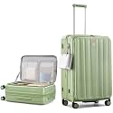 Hanke 26 Inch Expandable Luggage Top Opening Checked Bag Luggage Hard Shell Suitcases with Wheels Lightweight Travel Luggage Heavy Duty Luggage Suitcase with Lock for Woman Men-Bamboo Green