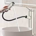 HANLIAN Brushed Nickel Tall Single Hole Bathroom Vessel Sink Faucet