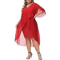Hanna Nikole Womens Plus Size Chiffon Cocktail