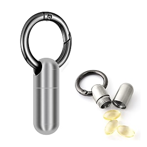 hannea micro keychain pill holder titanium waterproof case for travel
