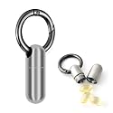 HANNEA® Micro Keychain Pill Holder, Titanium Waterproof Case for Travel