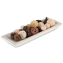 Hanobe Large Decorative Bowl for Coffee Table Entryway Decor, Rustic White