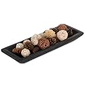 Hanobe Large Wood Decorative Dough Bowl for Coffee Table Decor, 20" Black