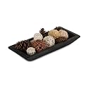 Hanobe Wood Decorative Bowl for Coffee Table Entryway Decor, Rustic Black