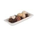 Hanobe Wood Decorative Bowl for Coffee Table Entryway Decor, Rustic White