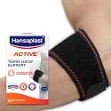 Hansaplast Active Tennis Elbow Support for Men & Women | 1 Unit | Elbow Brace with visible Pressure Pad for Long Lasting Pain Relief | Skin Friendly Elbow Band/Guard with Adjustable Strap for Custom Fit | Tennis, Badminto