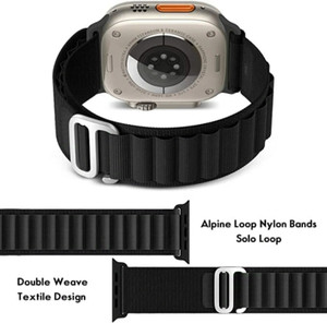 hansgadgets hans alpine loop straps 42 mm rubber watch strap orange whiteblack