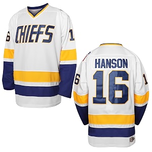 hanson brothers hockey jersey 16 charlestown chiefs 17 jeff slap shot 18 movie hockey jersey blue white s-3xl