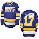 Hanson Brothers Hockey Jersey 16 Charlestown Chiefs 17 Jeff Slap Shot 18 Movie Hockey Jersey Blue White S-3XL
