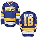 Hanson Brothers Hockey Jersey 16 Charlestown Chiefs 17 Jeff Slap Shot 18 Movie Hockey Jersey Blue White S-3XL