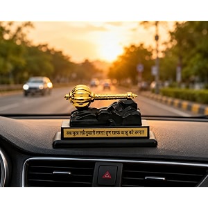 Hanuman Gada Gold Plated Idol for Car