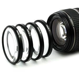 hanumex 77mm macro close up lens filter kit 1 2 4 and 10 for canon ef 24-105 f 4 l is usm lens nikon 28-300f 35-5 af-s lens with 4 pockets