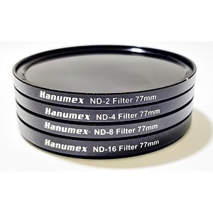 hanumex 77mm nd lens filter kit nd2 nd4 nd8 nd16 lens cleaning pen filter pouch neutral density filter and accessory kit compatible with canon nikon sony panasonic dslr cameras with 77mm lens