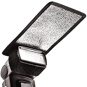 hanumex mini silver white flash diffuser reflector for camera in rectangle shape - portable and professional square flash card attachment for artistic precision and captivating imagery