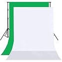 Hanumex® White and Green Photography Backdrop Combo - Versatile 2-in-1 Studio Background Set Polyester Cloth for Content Creator Making Professional Photo and Video Shoots