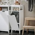 Haotian Tilt Out Laundry Hamper Cabinet, 35.4 x 11.8 x 11.8 in, White
