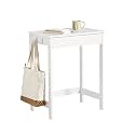 Haotian Small Desk with Drawers, Mini Writing Table, Vanity Table Computer Workstation Children Teenagers Desk with Hooks, White FWT43-W