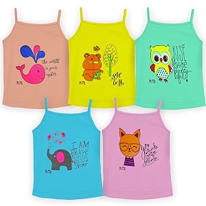 HAP Kids 100 Cotton Multicolored Camisole Pack