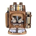 Hap Tim Picnic Basket Backpack for 2 Person with 2 Insulated Cooler Compartment, Wine Holder, Fleece Blanket, Cutlery Set, Wedding Gifts for Couples, Bridal Shower Gifts, Engagement Gifts