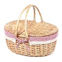 Hap Tim Wicker Picnic Basket for 2 - Unique Gifts Ideas for Couple, Engagement, Wedding, Bridal Shower, Family, Christmas, White Elephant Gifts for Adults(Y2408B-2)