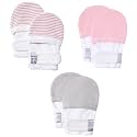 HAPIU Baby Newborn No Scratch Mittens Stay On, 100% Cotton Adjustable 0-12M