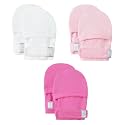 HAPIU Baby Newborn No Scratch Mittens Stay On, 100% Cotton Adjustable 0-12M
